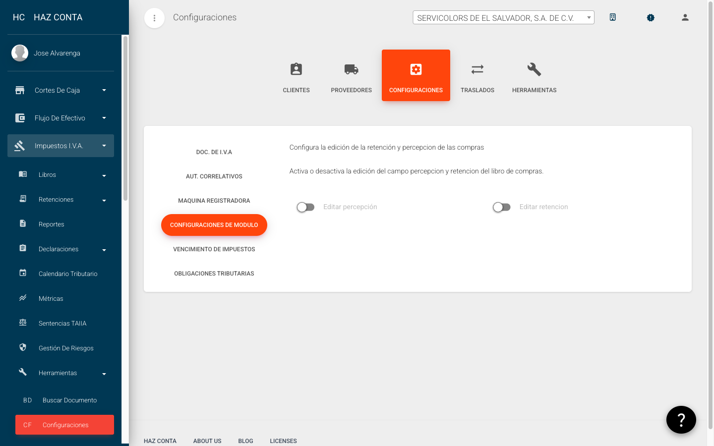 Configuración del módulo