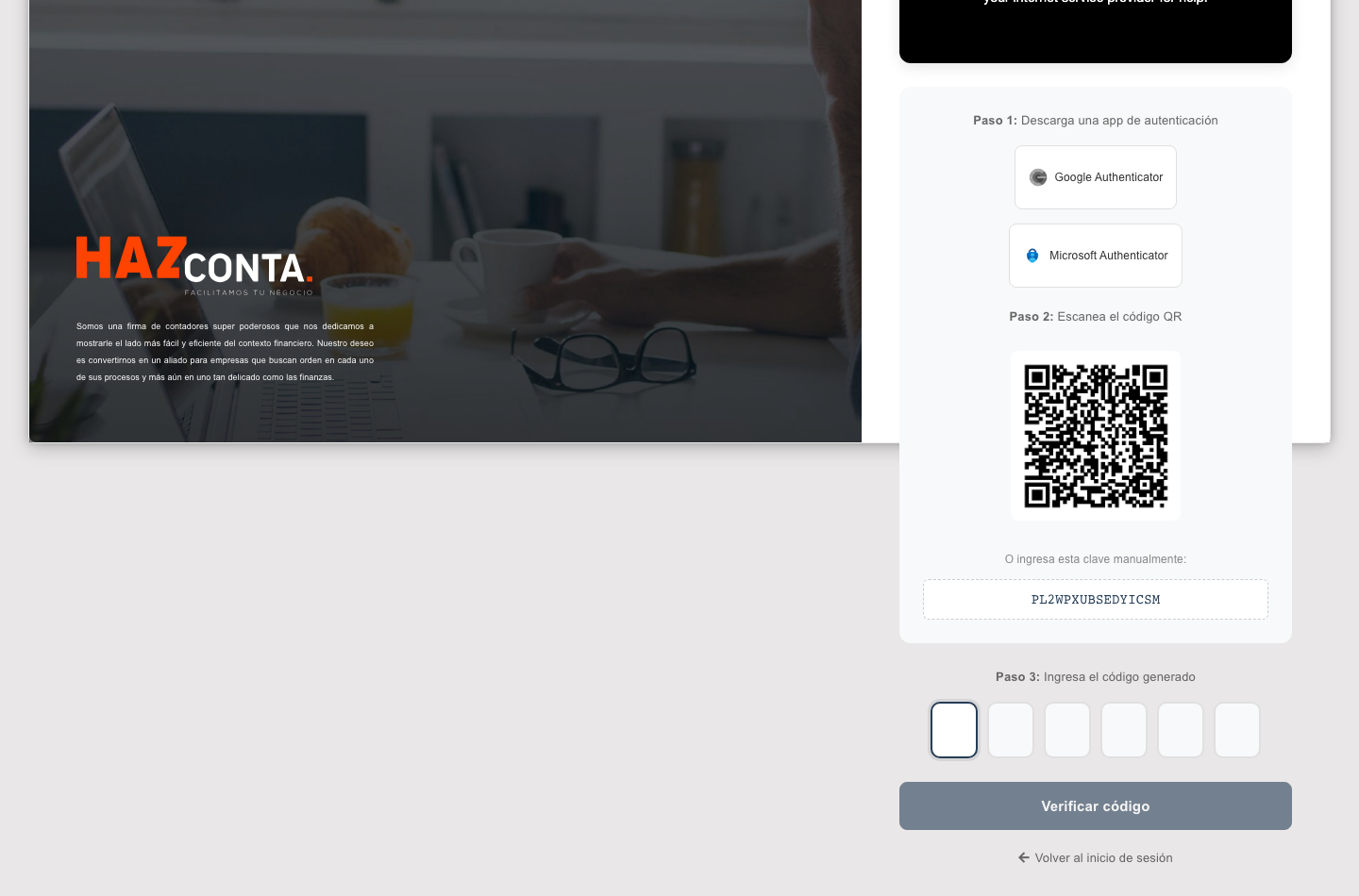 Codigo QR para 2FA
