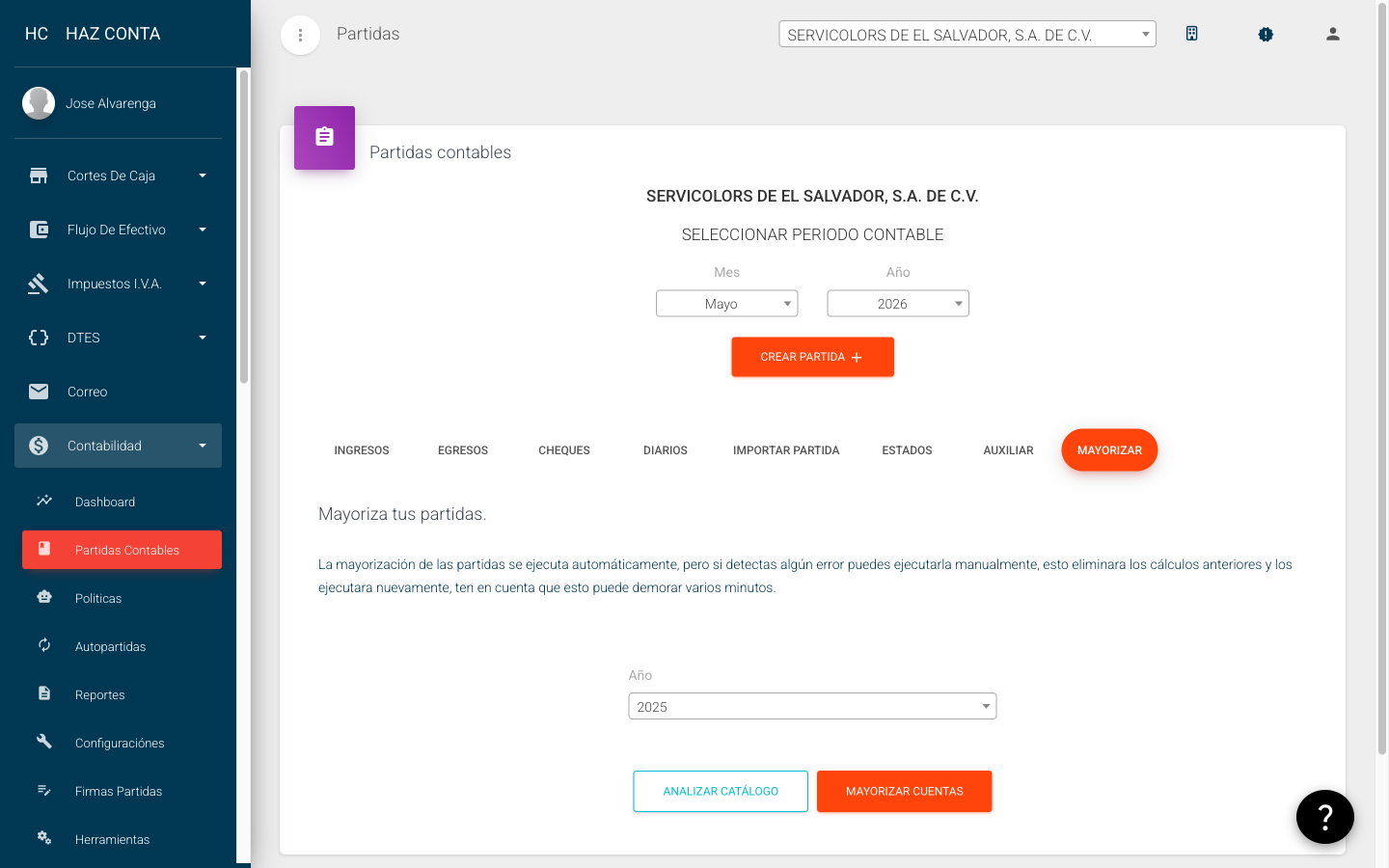Pantalla de mayorización