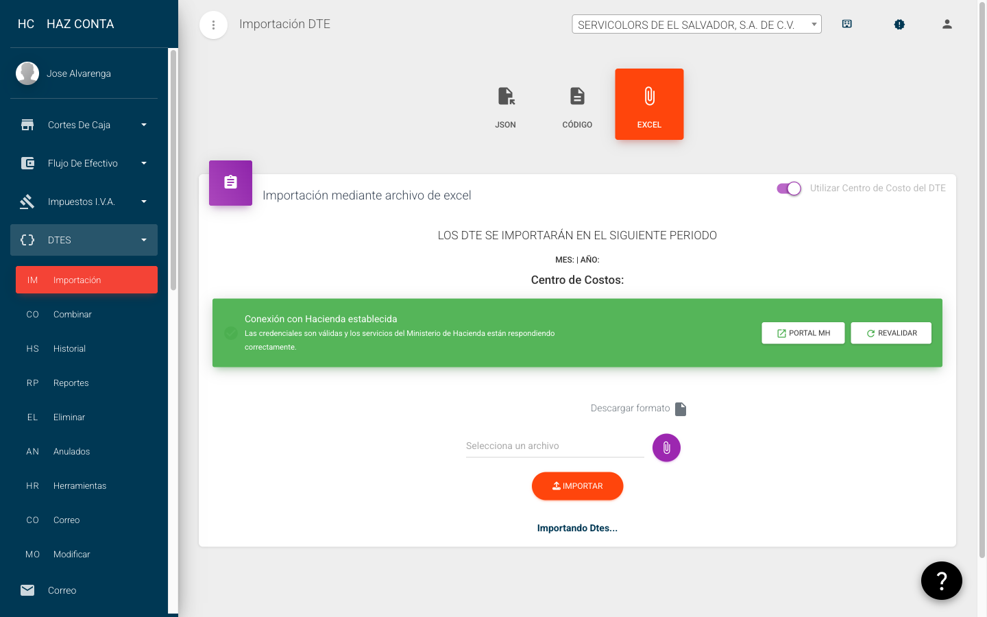Pre-validación del Excel de DTEs